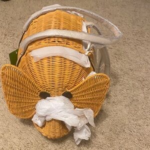 Kate Spade Wicker Elephant Satchel in Tan, brand new with tags. Rare!